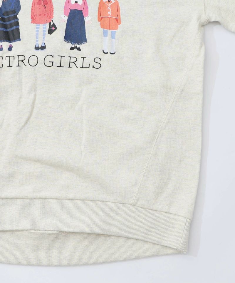 アームウォーマー付き レトロ柄裏毛プルオーバー-22