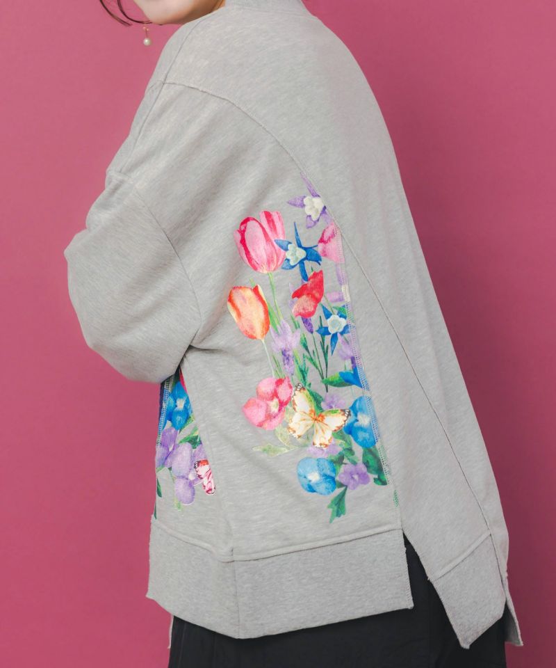 153743：ミニ裏毛×起毛レースリメイク風アシメプルオーバーの通販-ScoLar