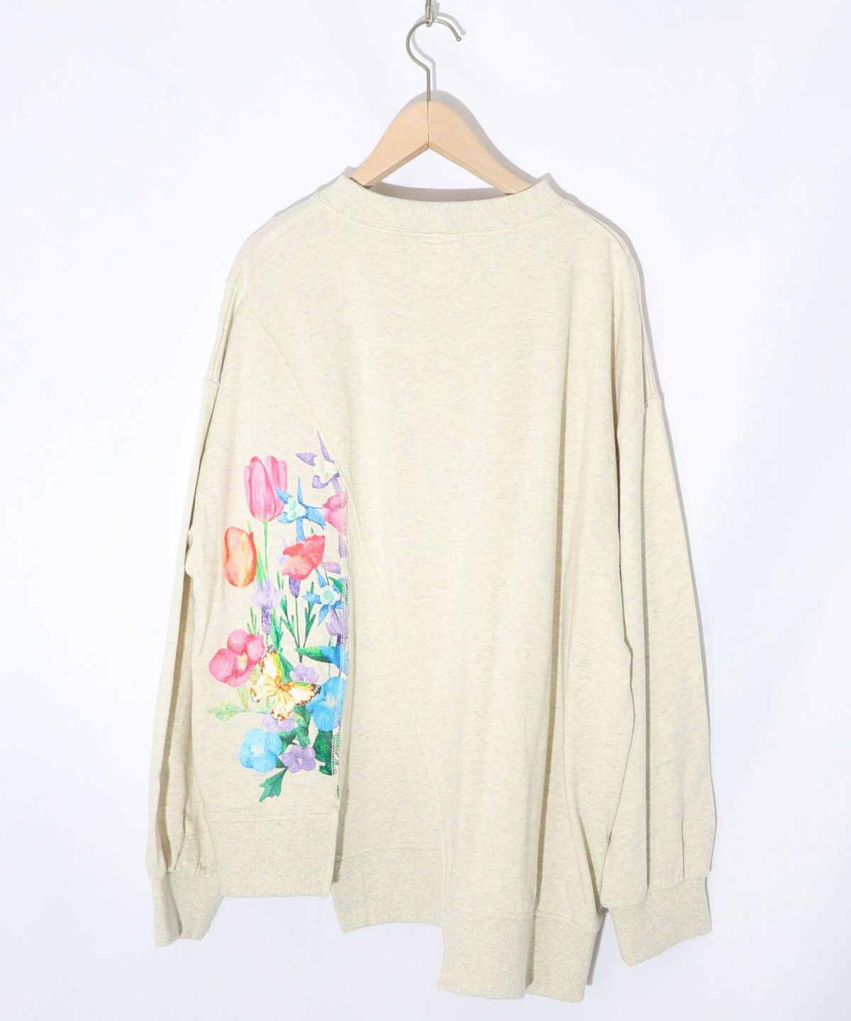 ミニ裏毛×起毛レースリメイク風アシメプルオーバー-9