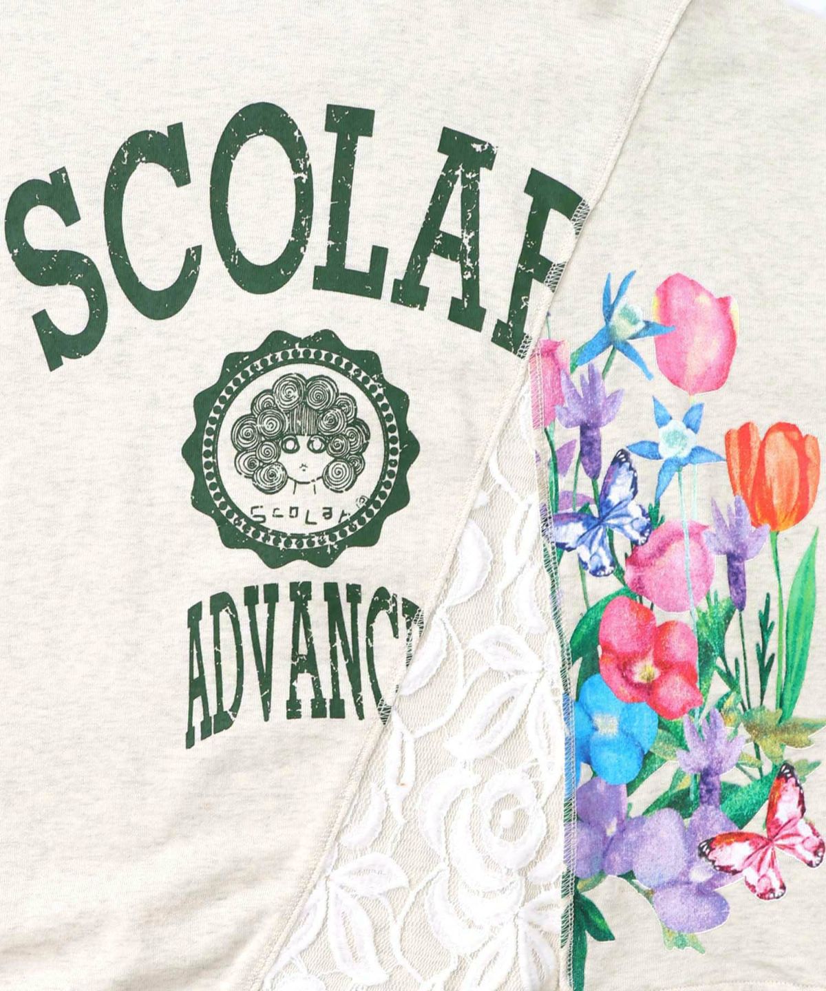 ミニ裏毛×起毛レースリメイク風アシメプルオーバー-10