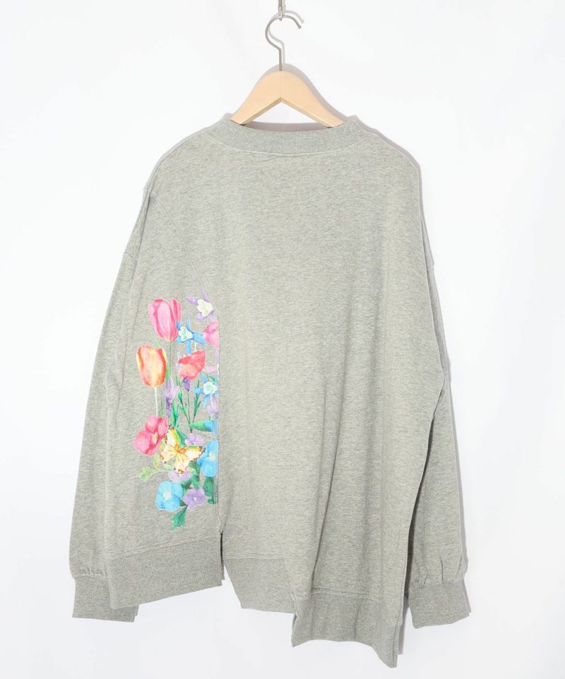 ミニ裏毛×起毛レースリメイク風アシメプルオーバー-12