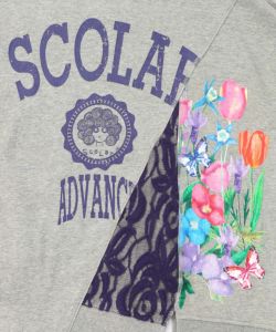 ミニ裏毛×起毛レースリメイク風アシメプルオーバー-13