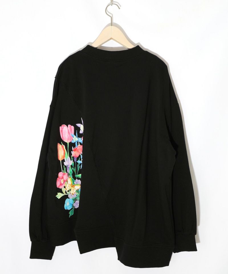 スカラー　153743：ミニ裏毛×起毛レースリメイク風アシメプルオーバー 153743：ミニ裏毛×起毛レースリメイク風アシメプルオーバーの通販-ScoLar