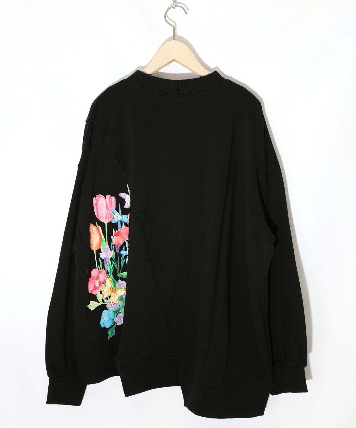 ミニ裏毛×起毛レースリメイク風アシメプルオーバー-15