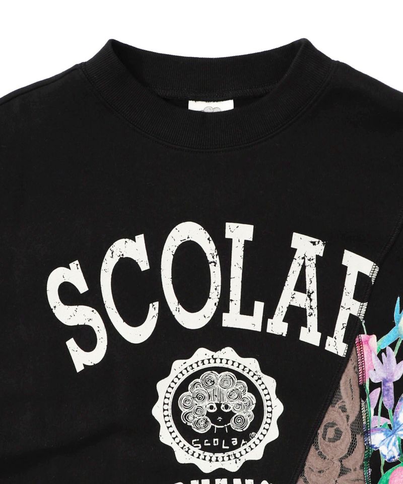 ミニ裏毛×起毛レースリメイク風アシメプルオーバー-17