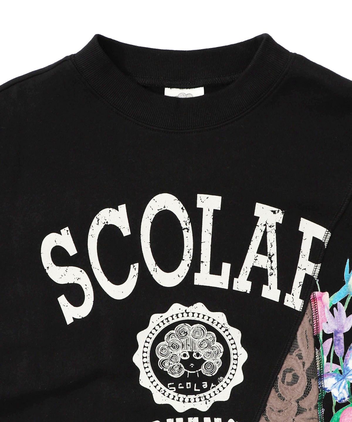 ミニ裏毛×起毛レースリメイク風アシメプルオーバー-17