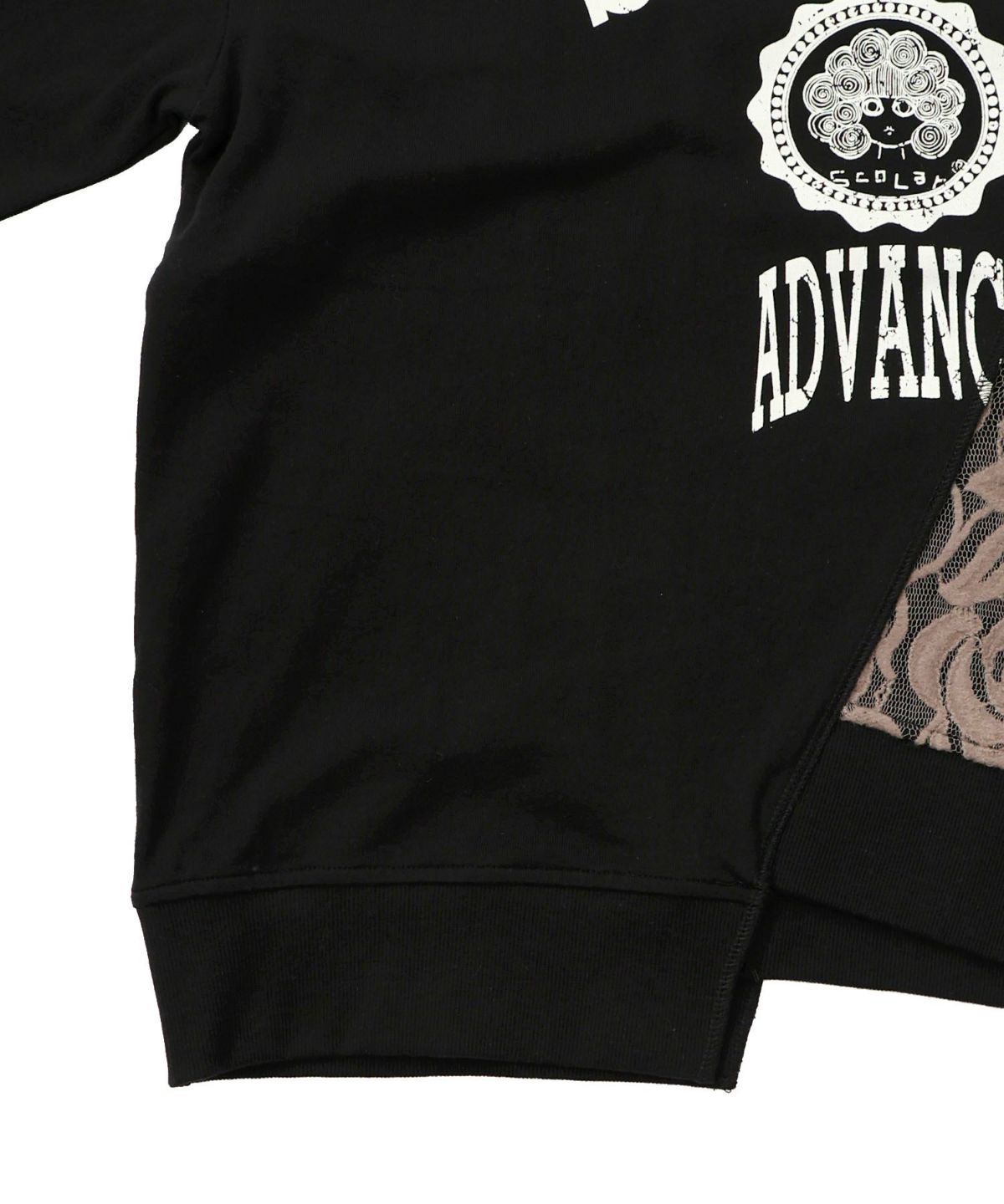 ミニ裏毛×起毛レースリメイク風アシメプルオーバー-19