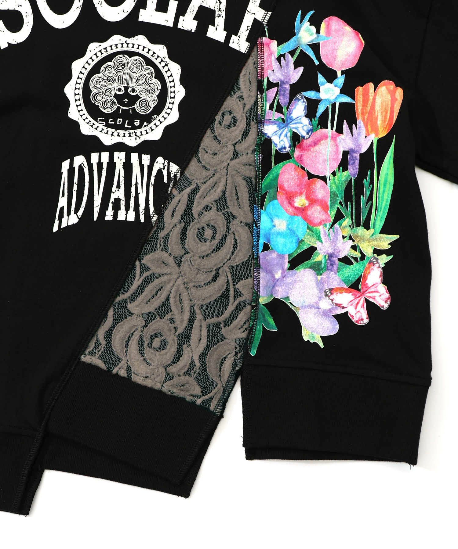 ミニ裏毛×起毛レースリメイク風アシメプルオーバー-20