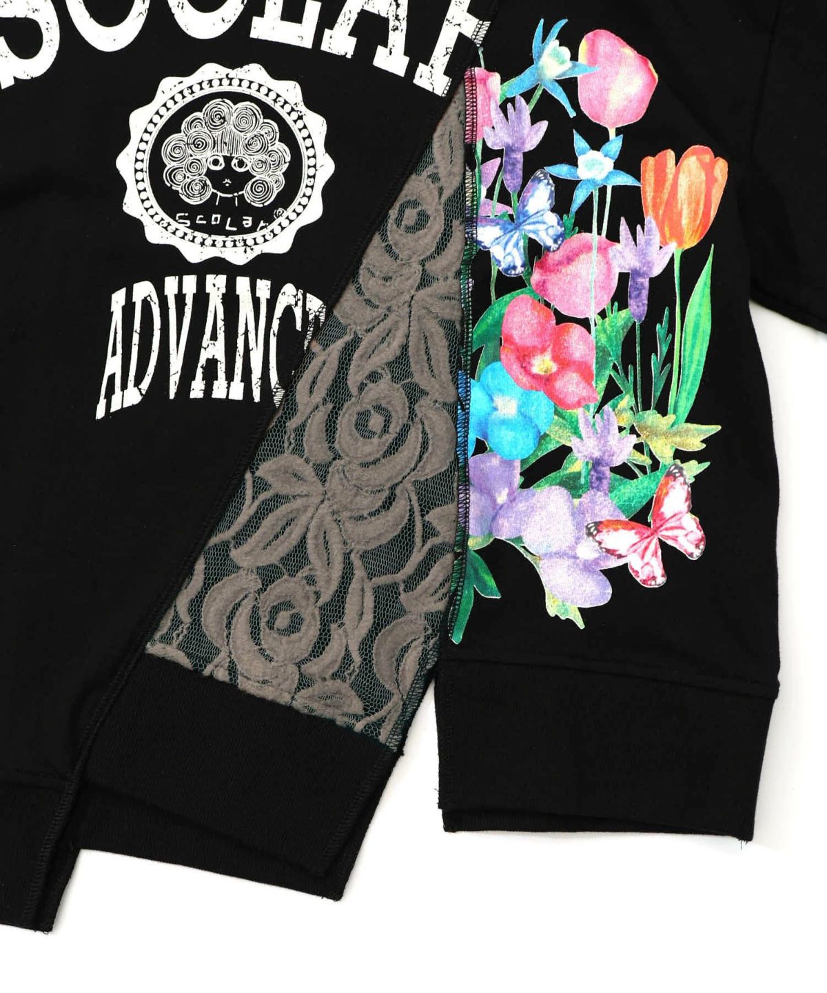 ミニ裏毛×起毛レースリメイク風アシメプルオーバー-20