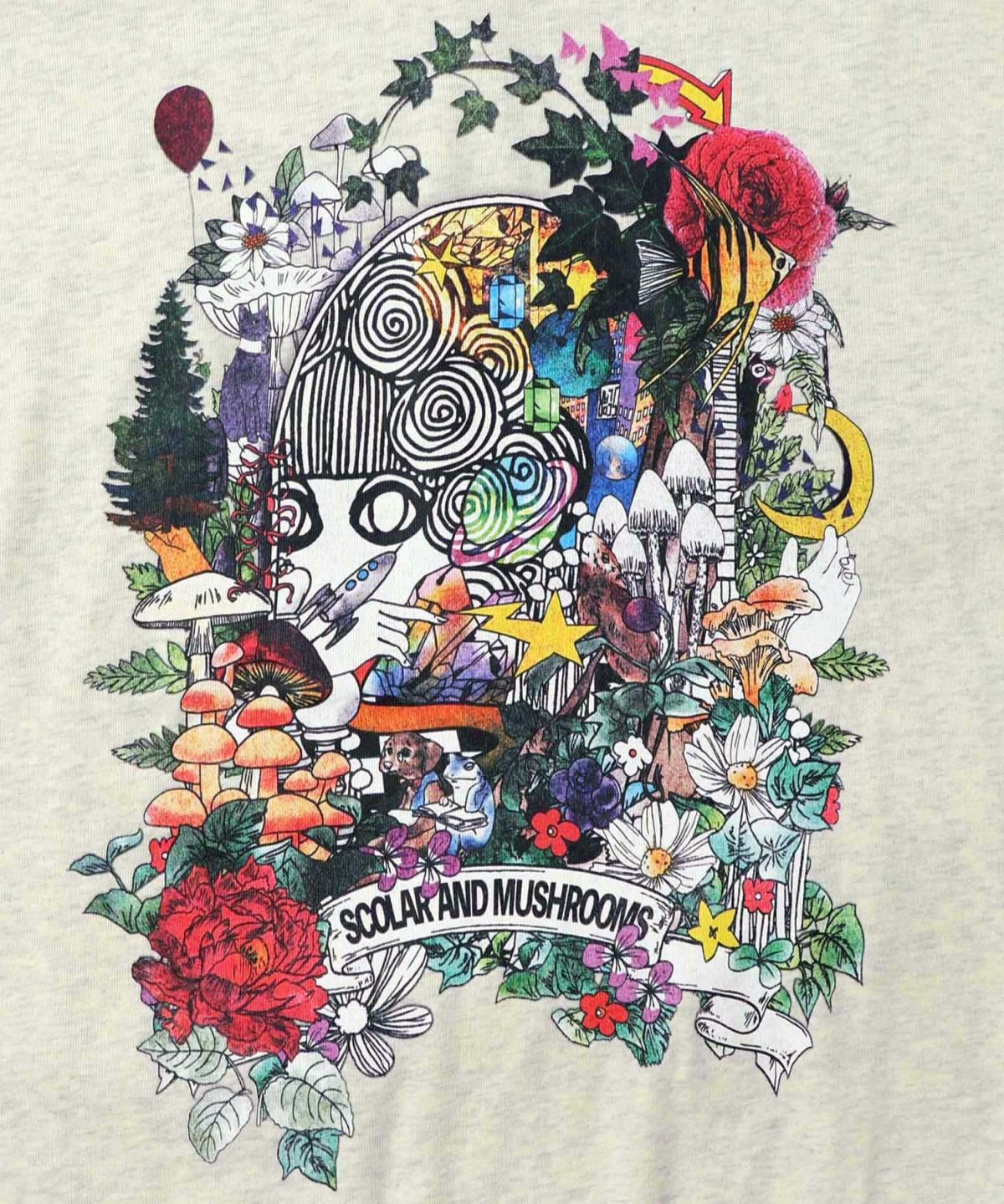 ミニ裏毛×起毛レースきのこ柄レイヤード風チュニック-10