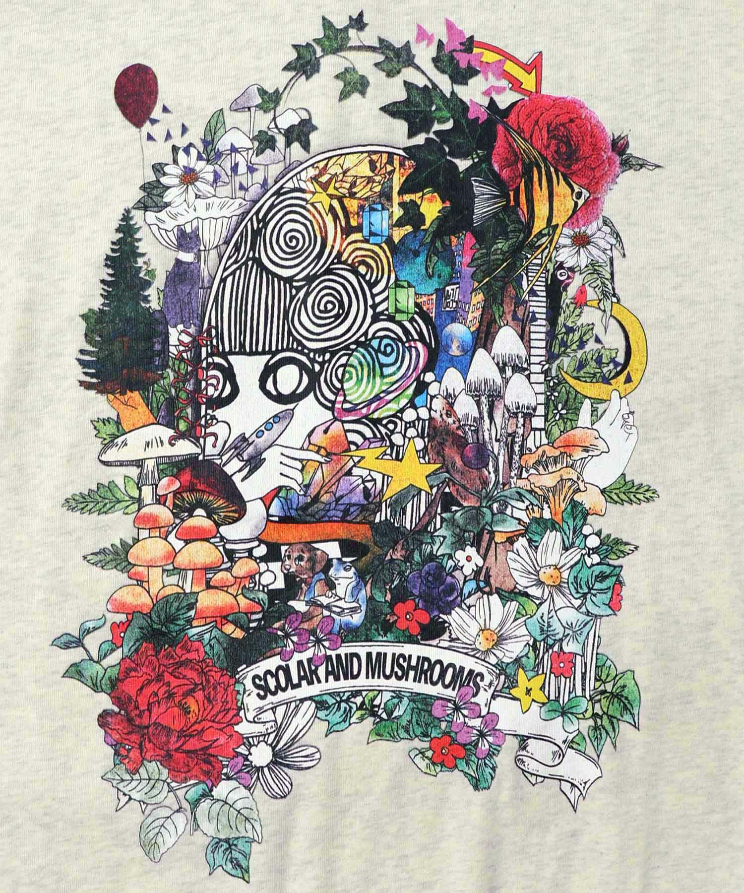 ミニ裏毛×起毛レースきのこ柄レイヤード風チュニック-10