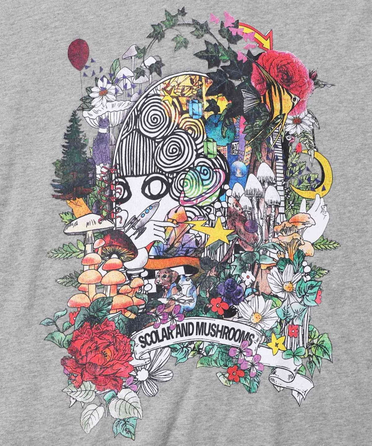 ミニ裏毛×起毛レースきのこ柄レイヤード風チュニック-12