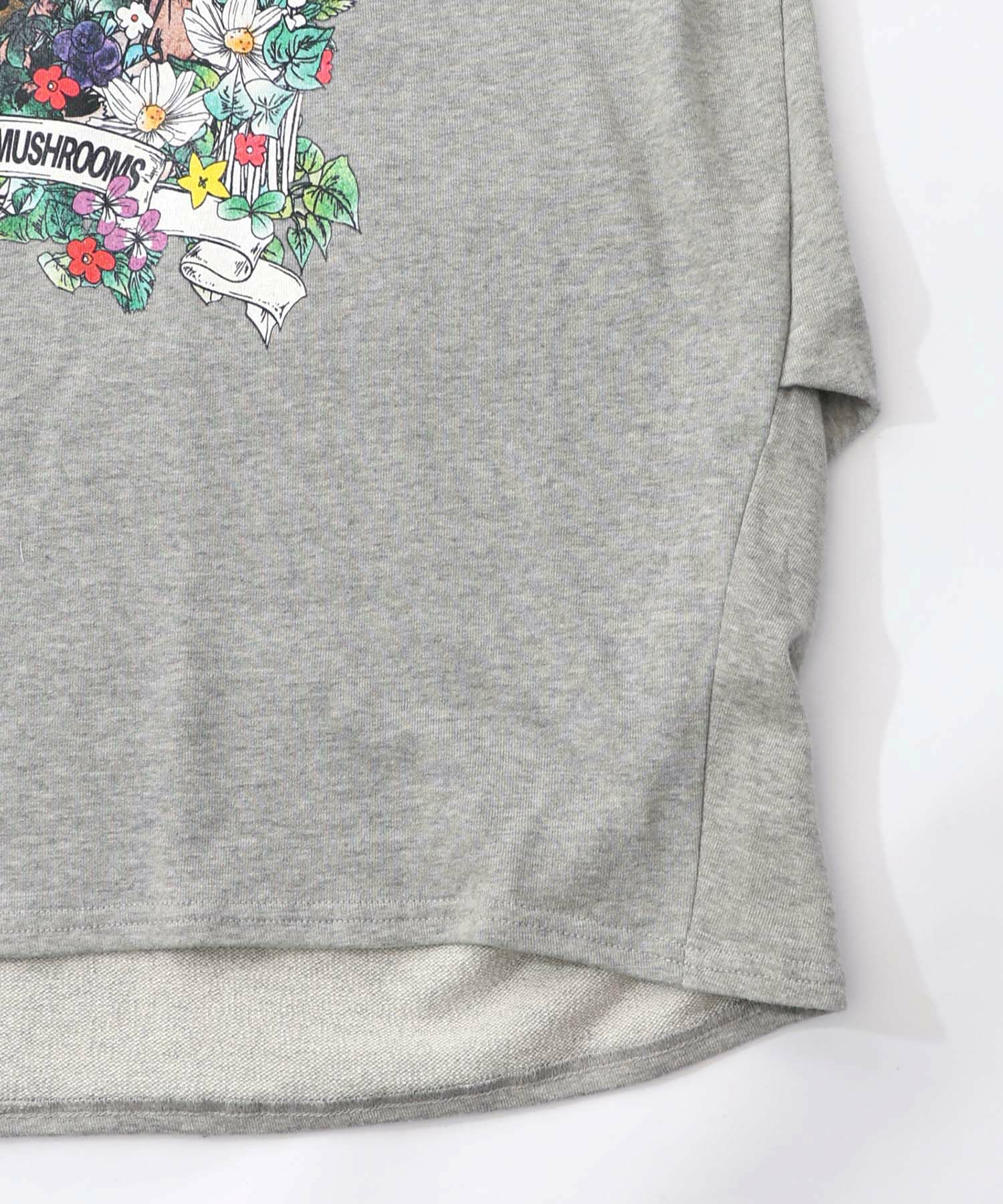 ミニ裏毛×起毛レースきのこ柄レイヤード風チュニック-17