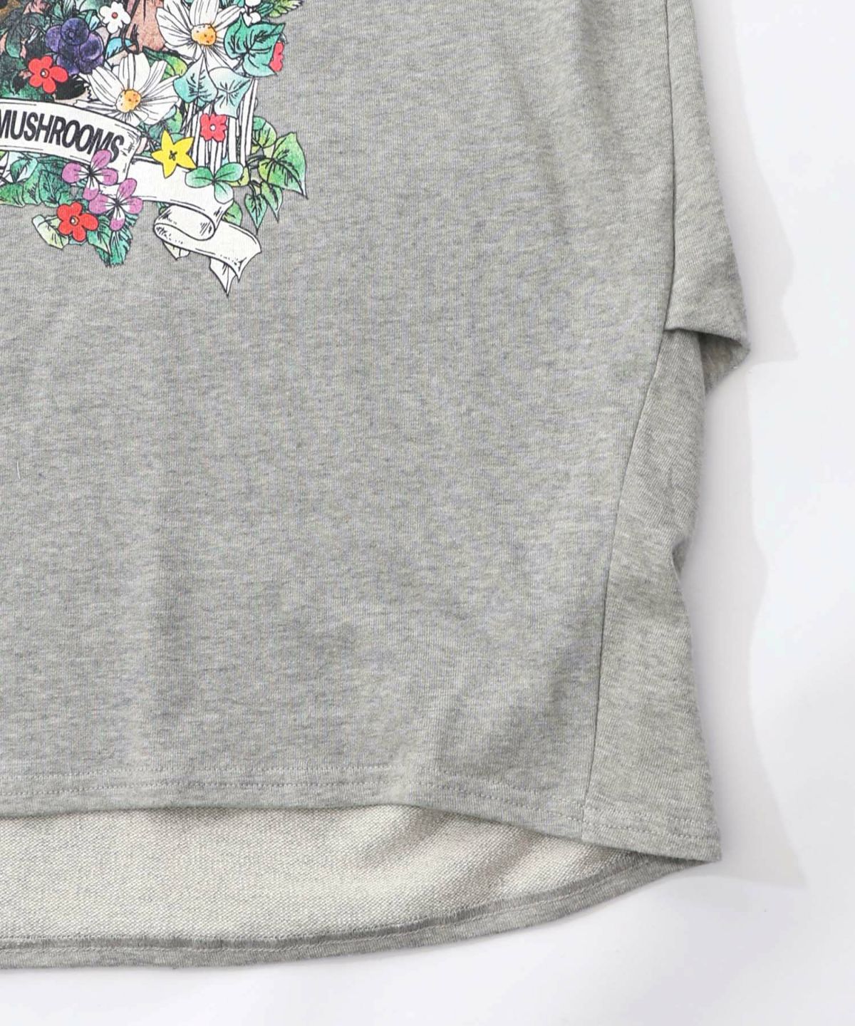 ミニ裏毛×起毛レースきのこ柄レイヤード風チュニック-17