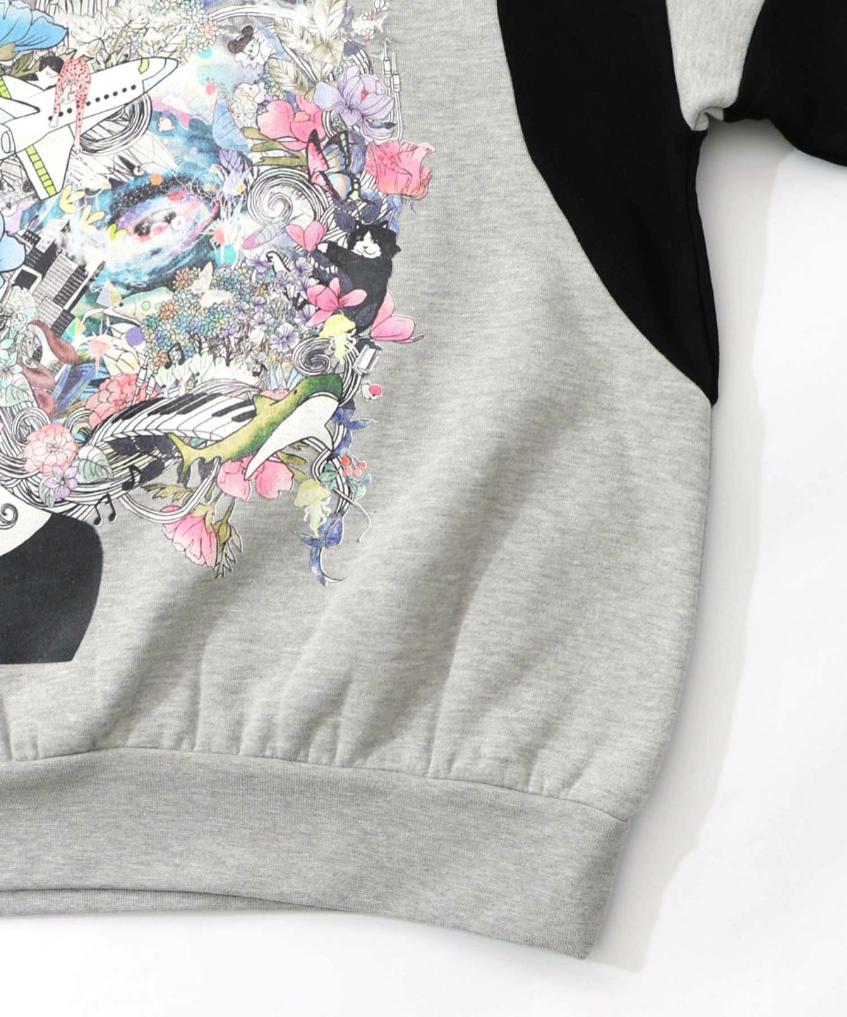 花×宇宙×アート バイカラー裏起毛プルオーバー-23