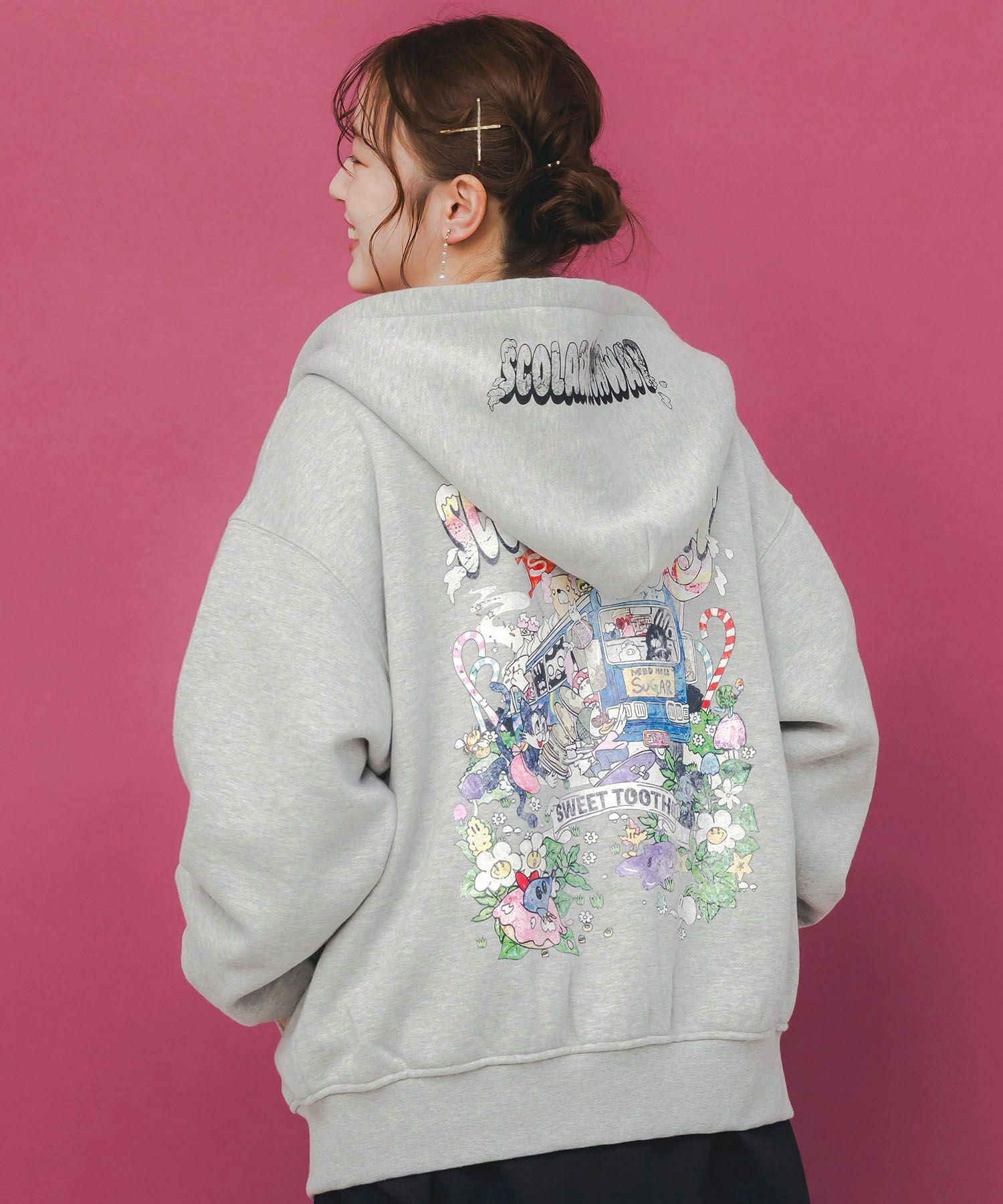 スカラーハイウェイ ヴィンテージ風パーカー-1