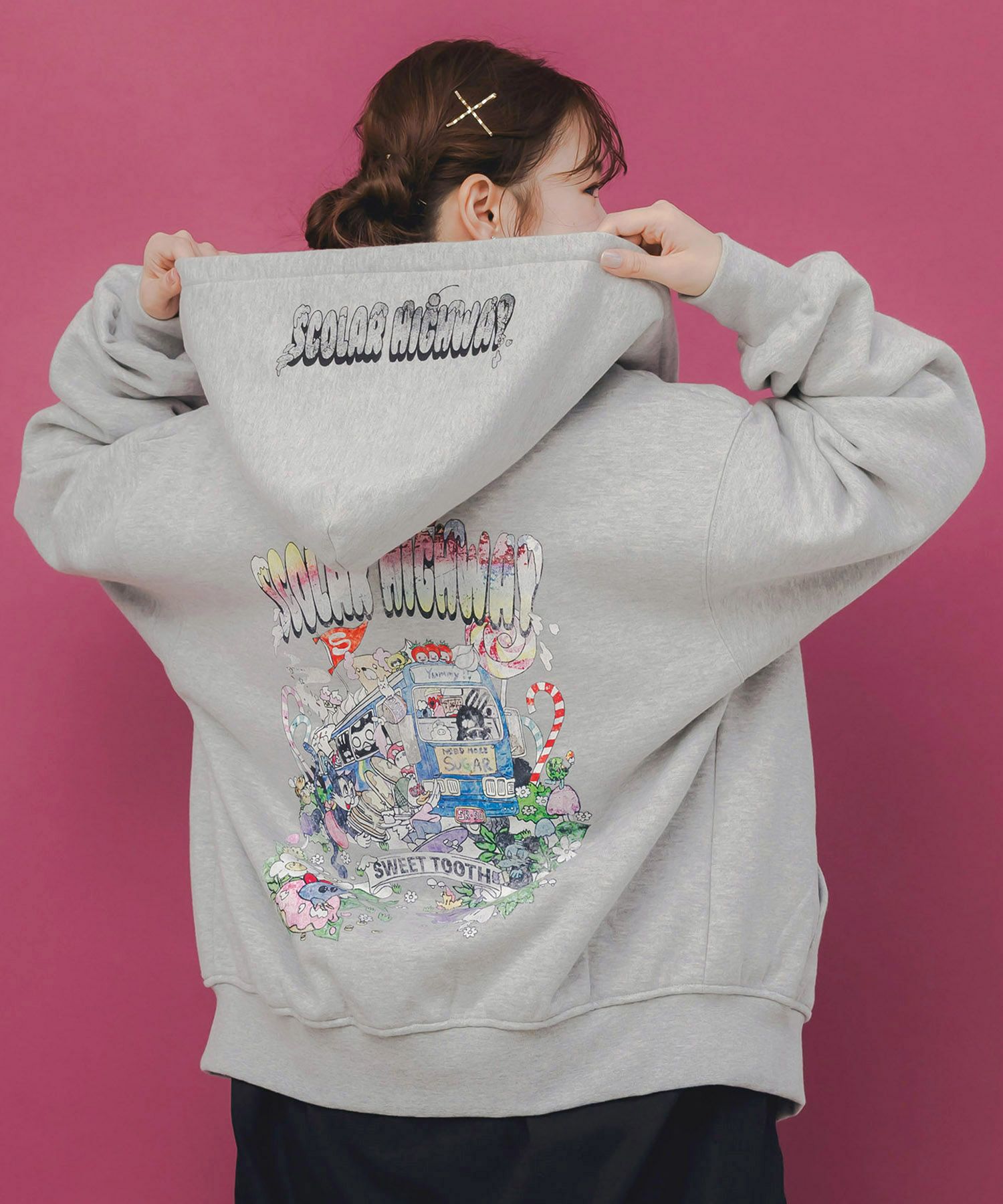 スカラーハイウェイ ヴィンテージ風パーカー-5