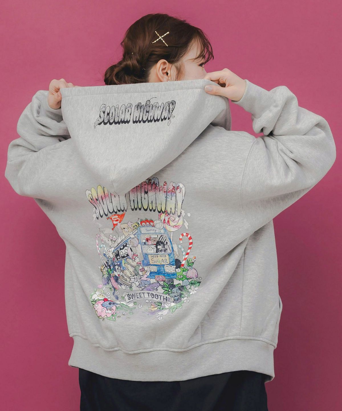 スカラーハイウェイ ヴィンテージ風パーカー-5