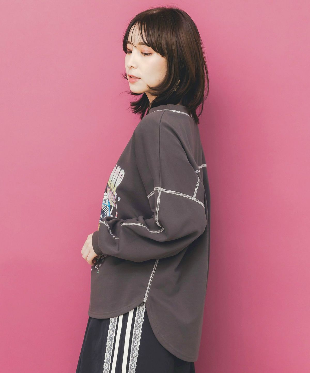 スカラーハイウェイ ヴィンテージ風プルオーバー-4