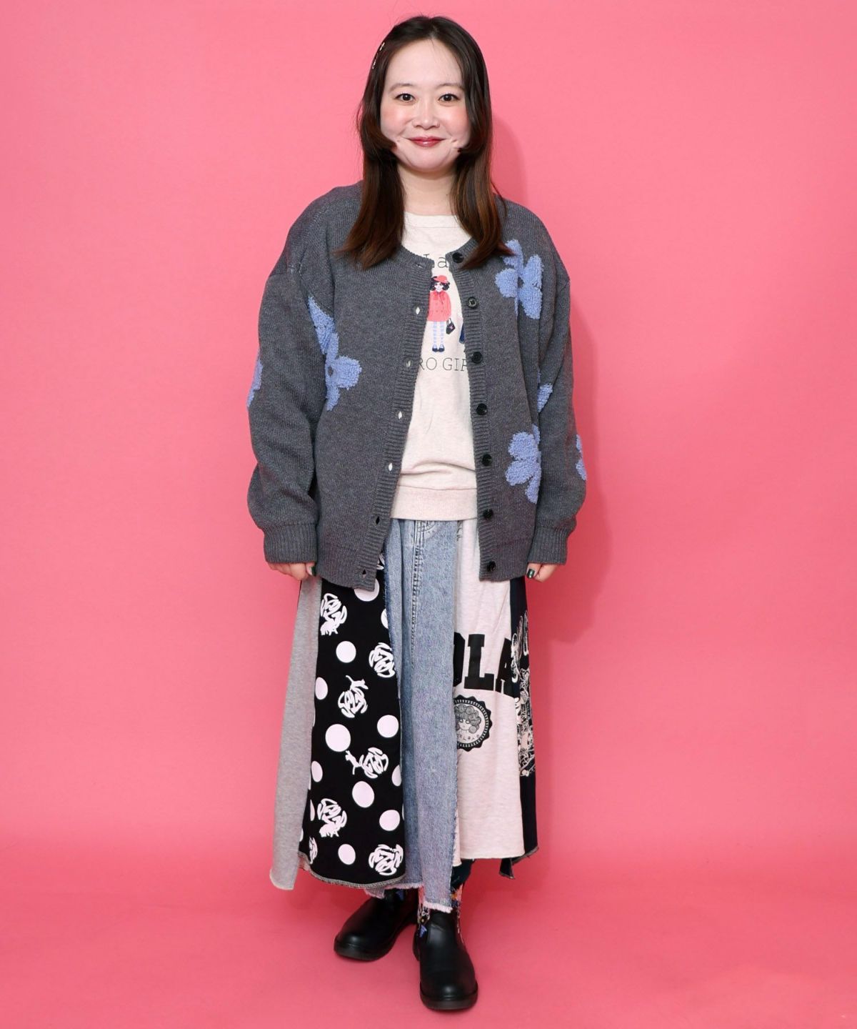 2WAYお花サガラ刺繍ジャガードニットカーディガン-19