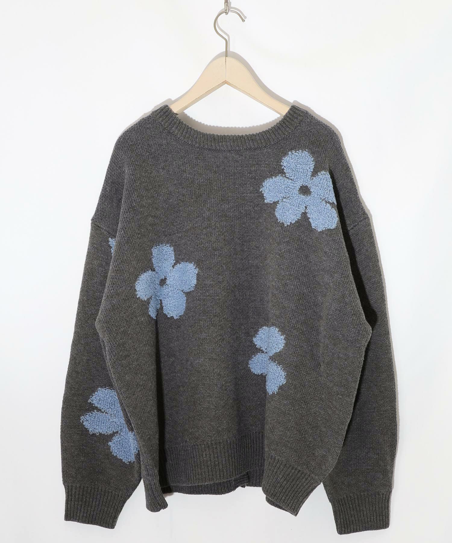 2WAYお花サガラ刺繍ジャガードニットカーディガン-21