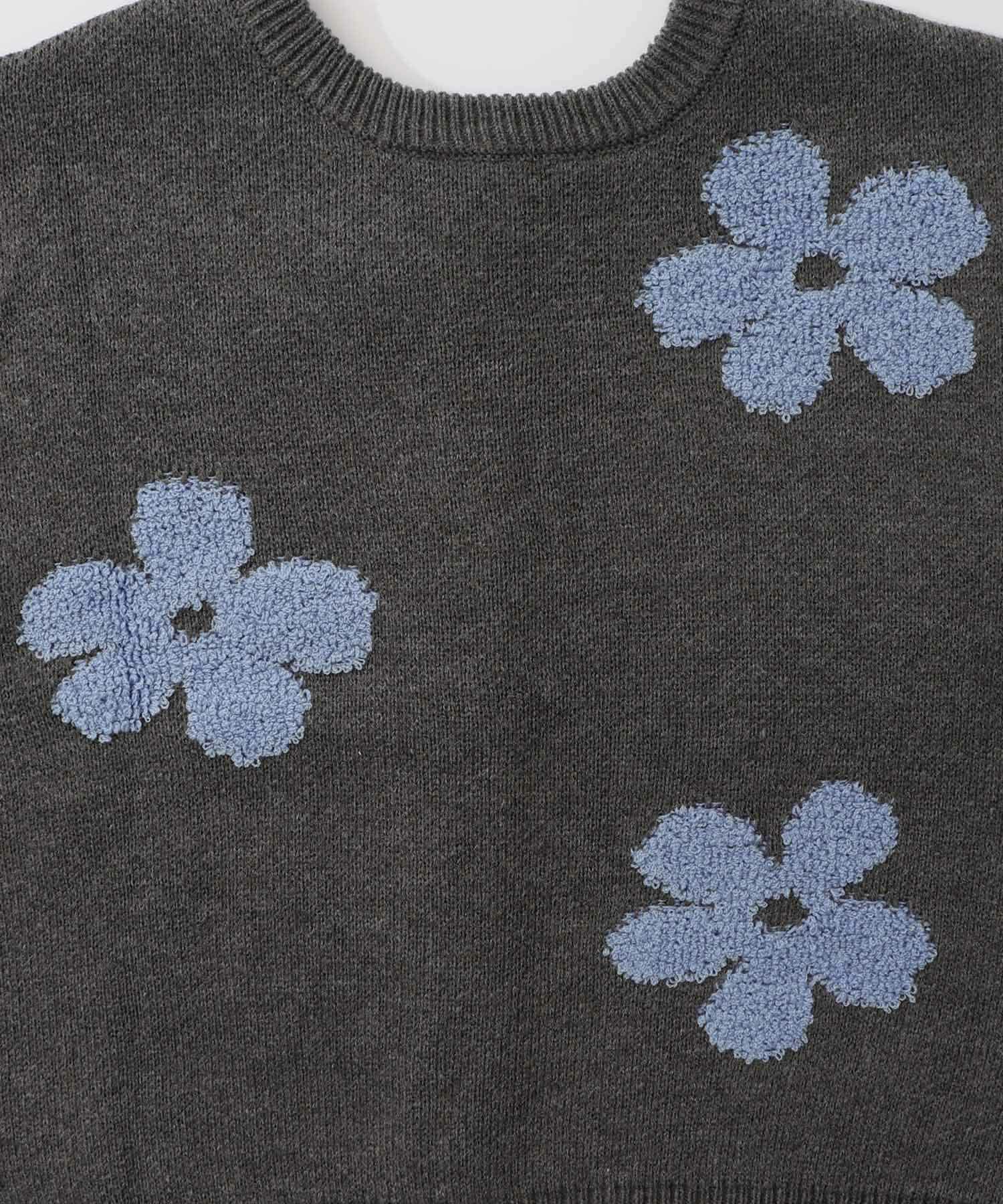 2WAYお花サガラ刺繍ジャガードニットカーディガン-22