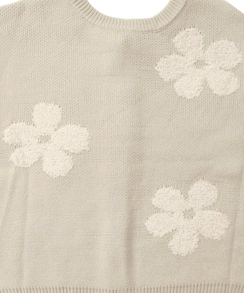 2WAYお花サガラ刺繍ジャガードニットカーディガン-25