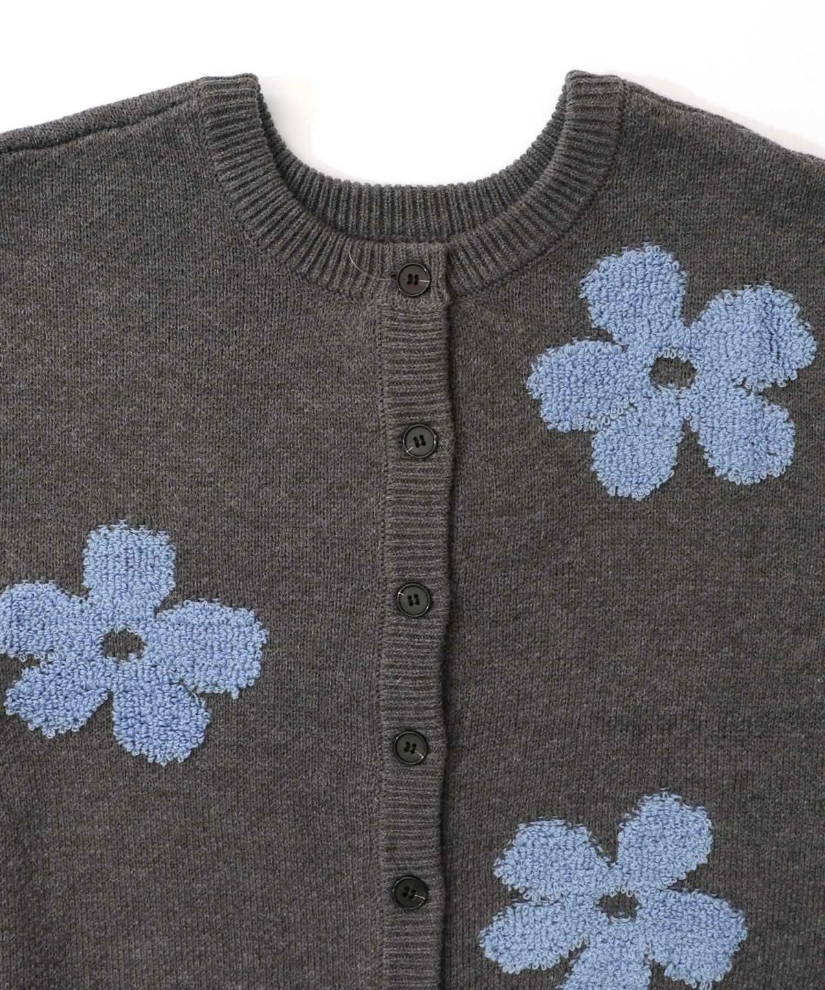 2WAYお花サガラ刺繍ジャガードニットカーディガン-26