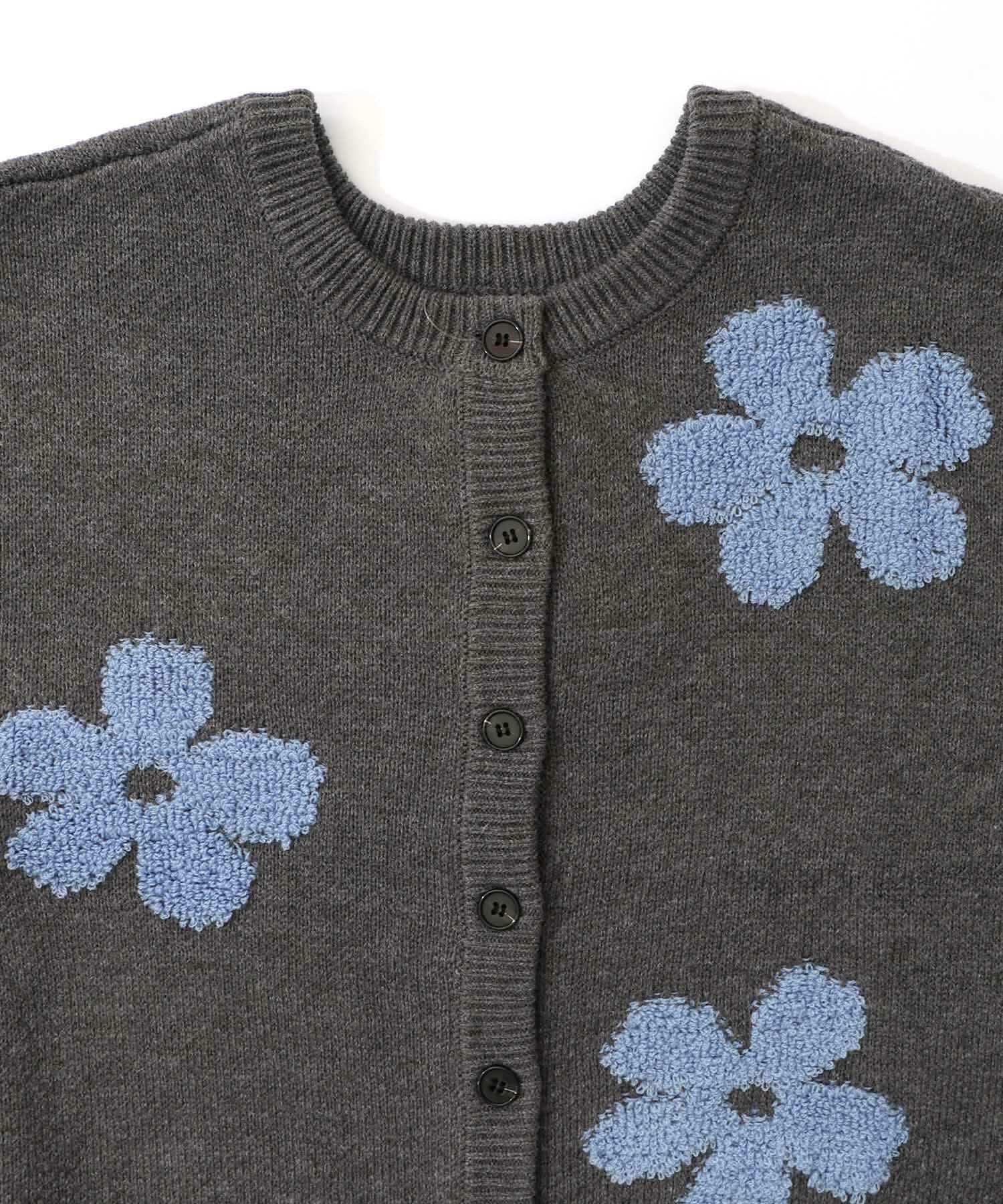 2WAYお花サガラ刺繍ジャガードニットカーディガン-26