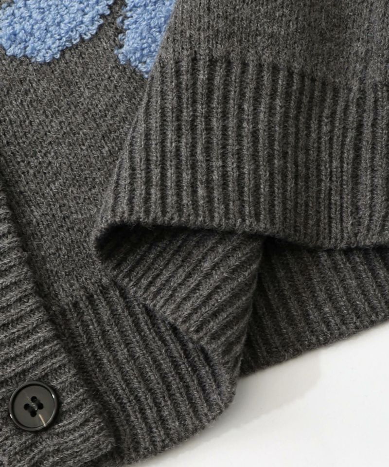 2WAYお花サガラ刺繍ジャガードニットカーディガン-30