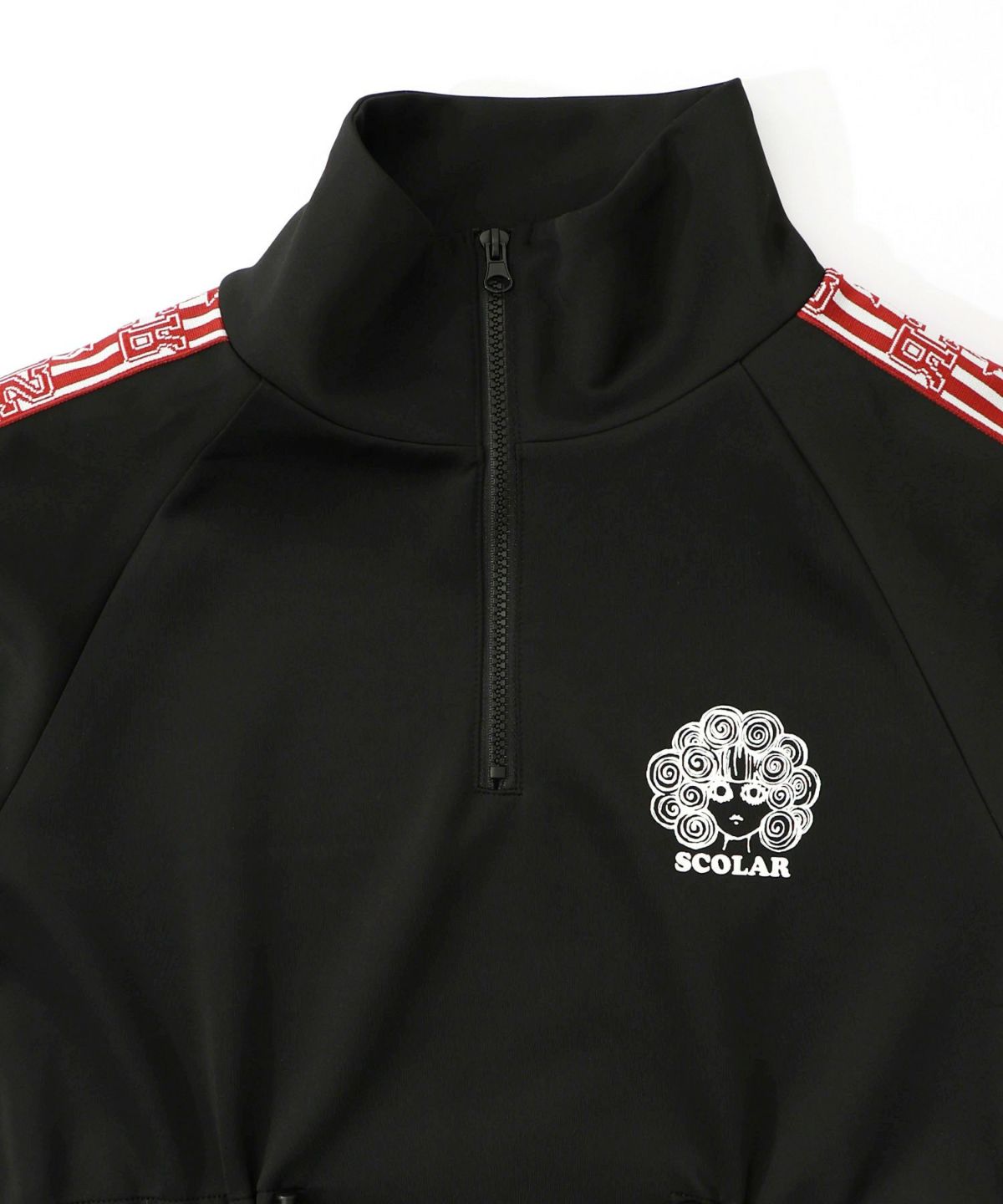 バイカラー異素材 切替ジャージワンピース-13