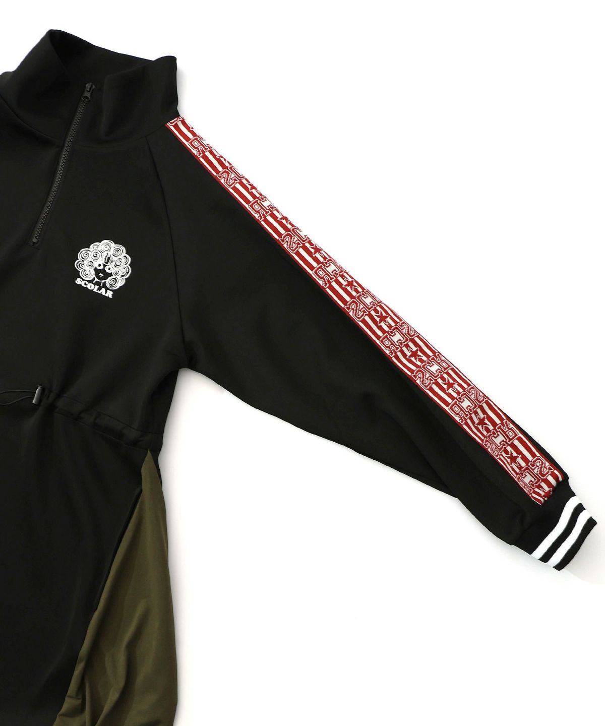 バイカラー異素材 切替ジャージワンピース-14