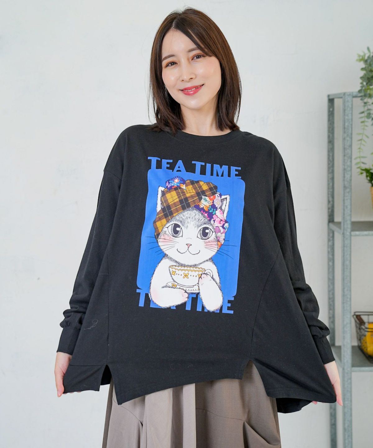 ティータイムターバンネコちゃんプルオーバー-1