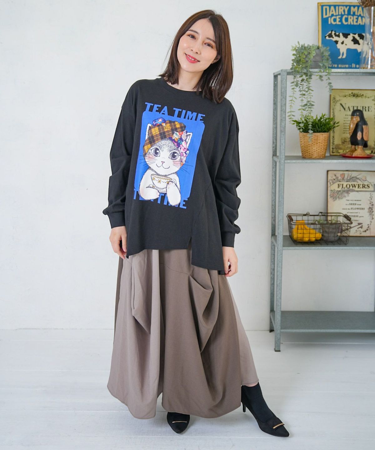 ティータイムターバンネコちゃんプルオーバー-2