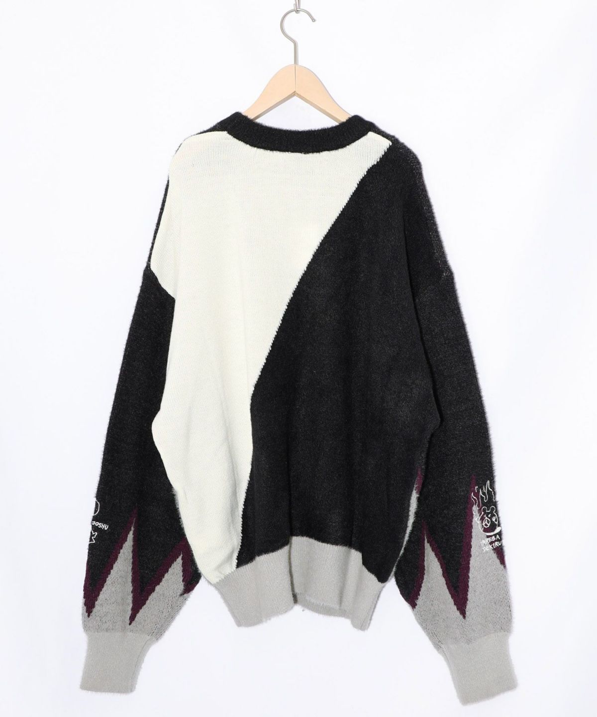 落書き調Parityキャラジャガードニットプルオーバー-10