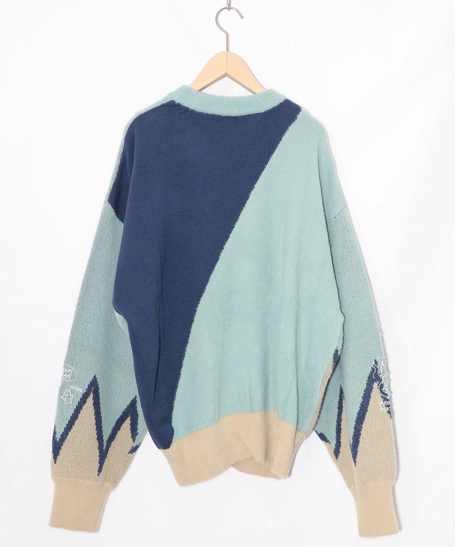 落書き調Parityキャラジャガードニットプルオーバー-13