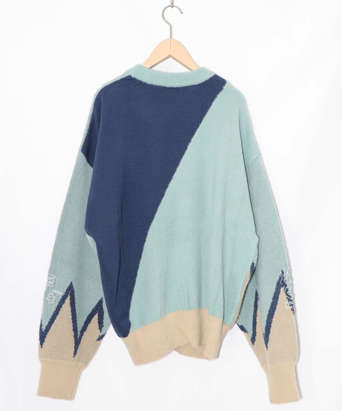 落書き調Parityキャラジャガードニットプルオーバー-13