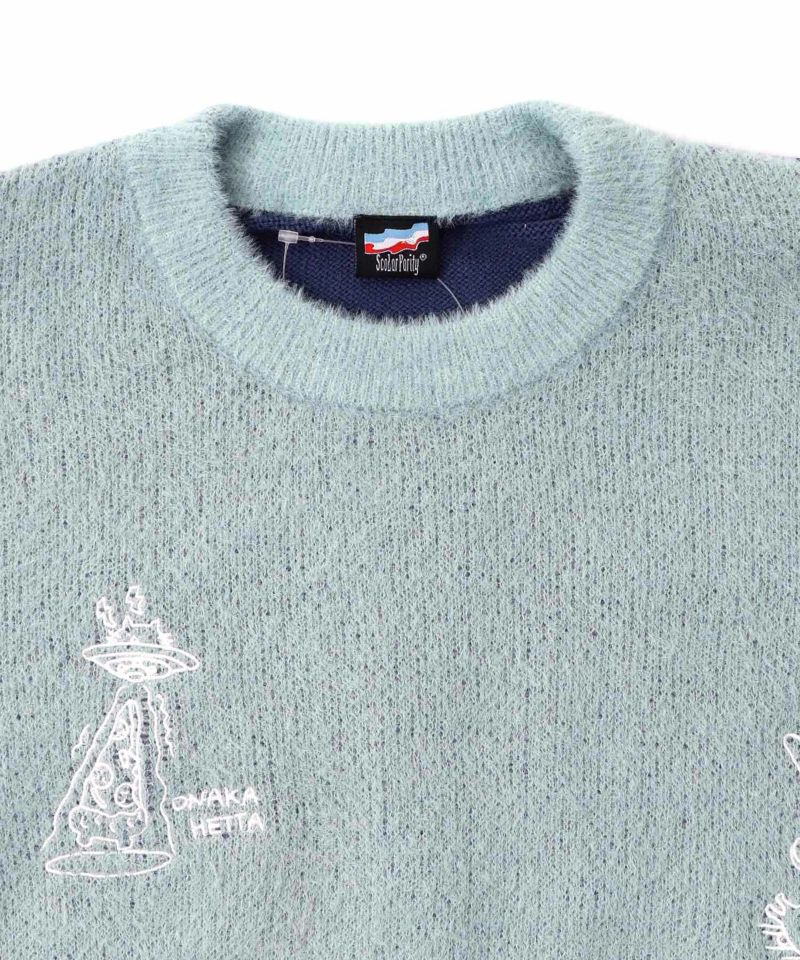 落書き調Parityキャラジャガードニットプルオーバー-15