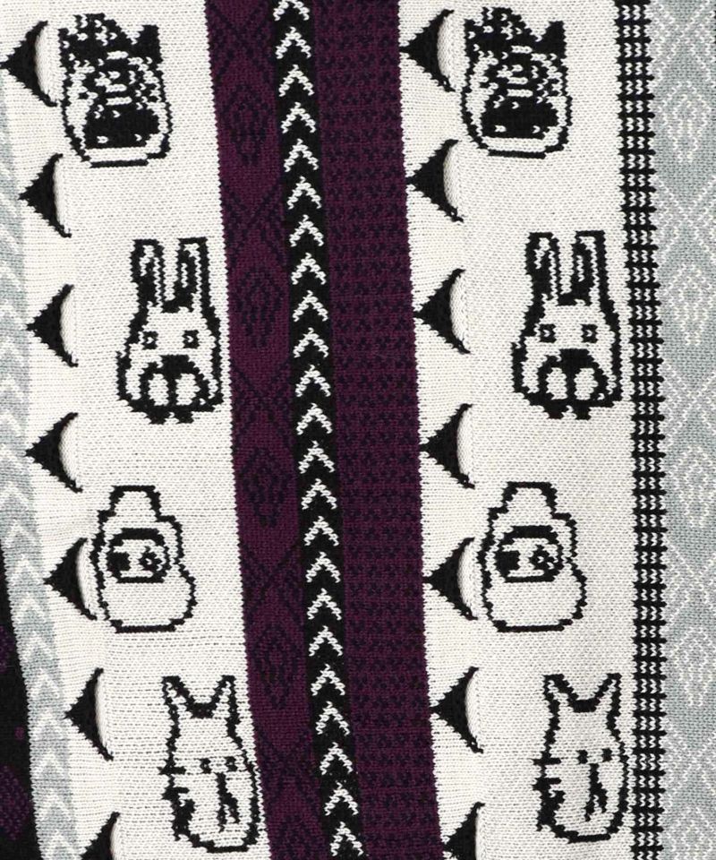 落書き調Parityキャラジャガード3Dニットカーディガン-15