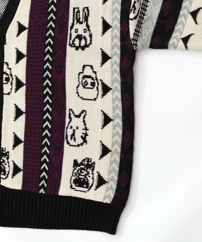 落書き調Parityキャラジャガード3Dニットカーディガン-20