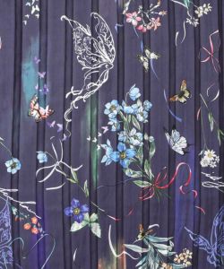 花柄素材切替タートルネックワンピース-19