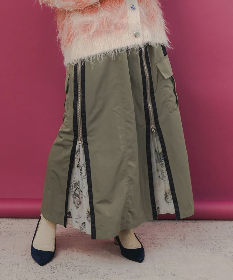 雪の結晶×星座×楽器柄 2wayカーゴスカート-1