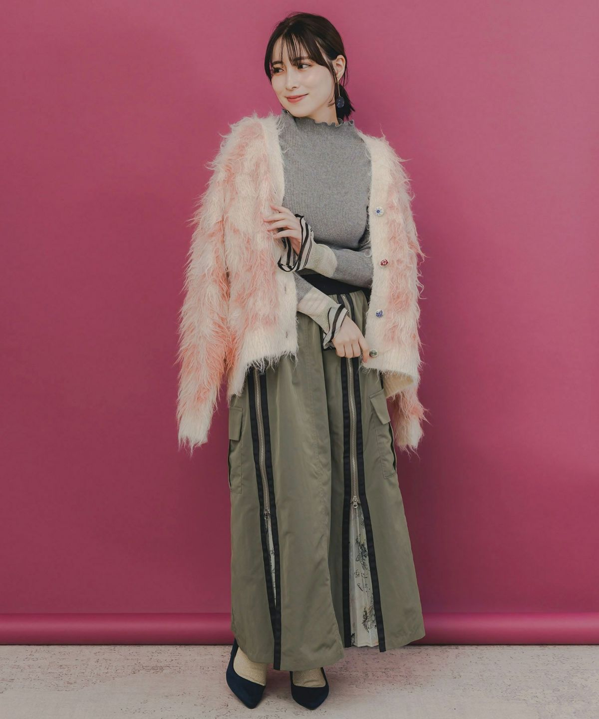 雪の結晶×星座×楽器柄 2wayカーゴスカート-2