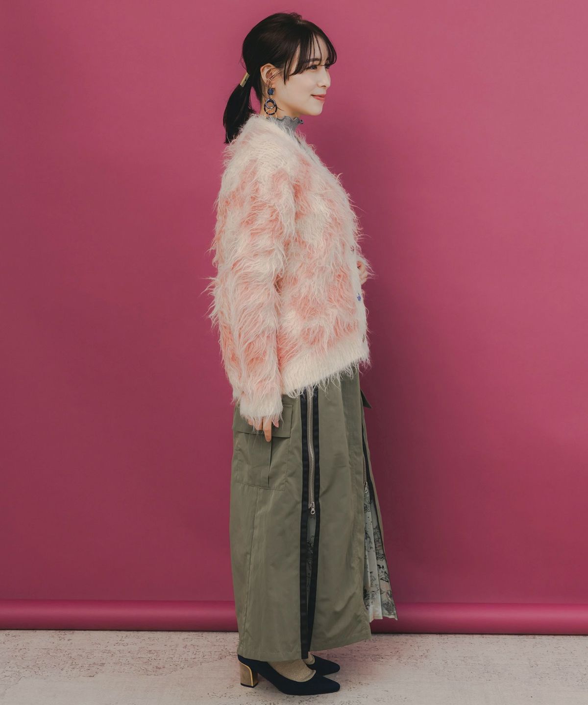 雪の結晶×星座×楽器柄 2wayカーゴスカート-4