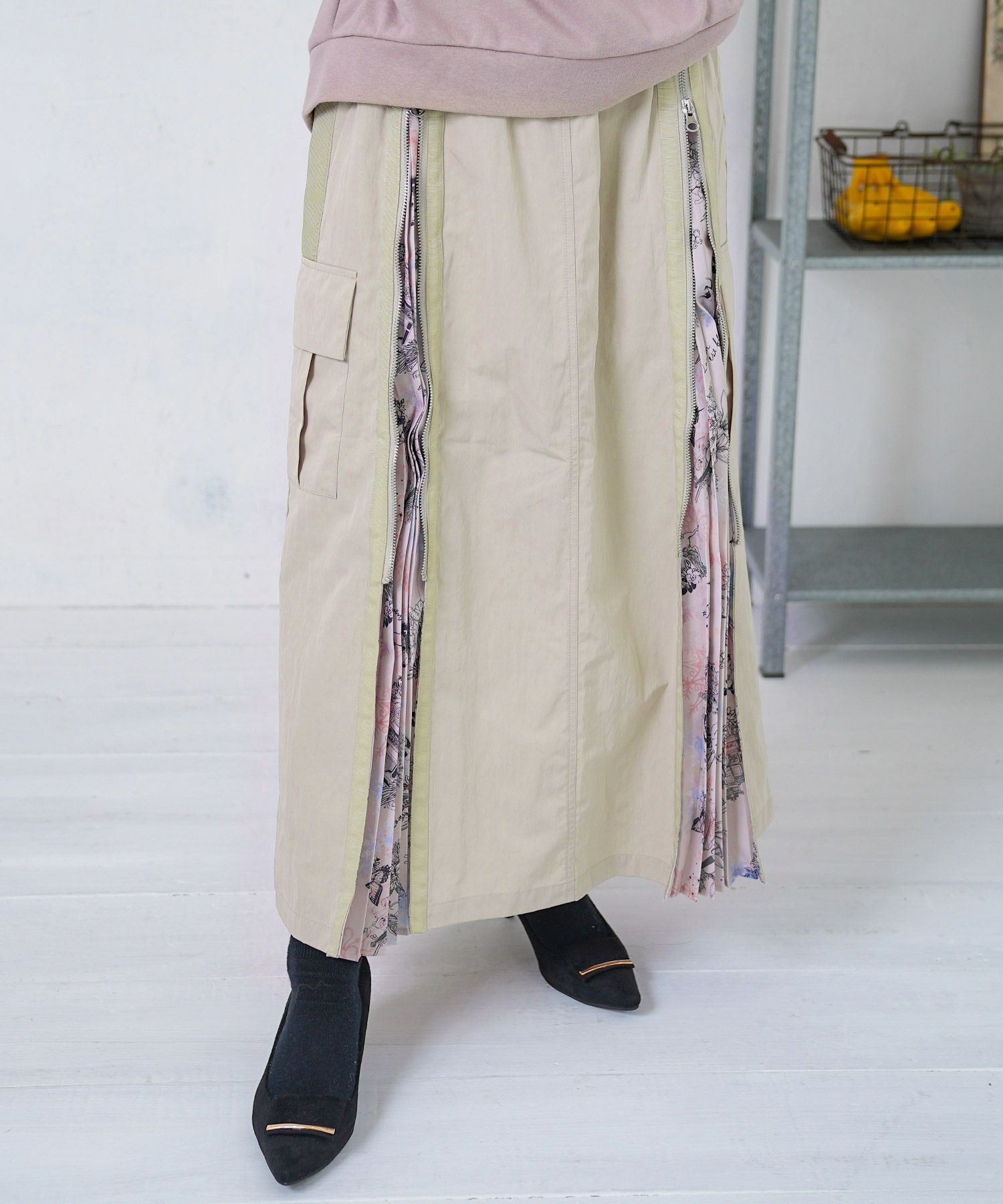 雪の結晶×星座×楽器柄 2wayカーゴスカート-8