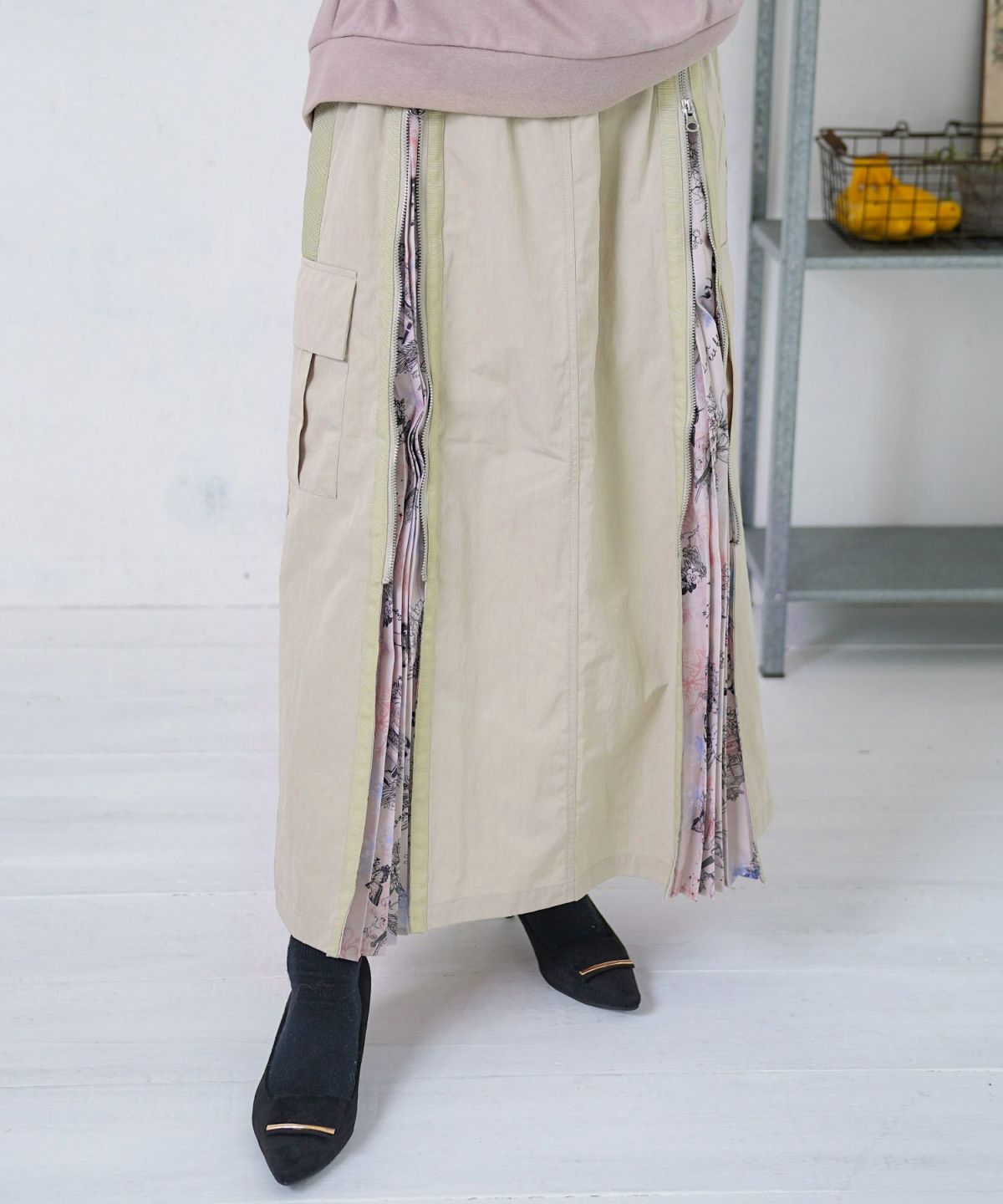 雪の結晶×星座×楽器柄 2wayカーゴスカート-8