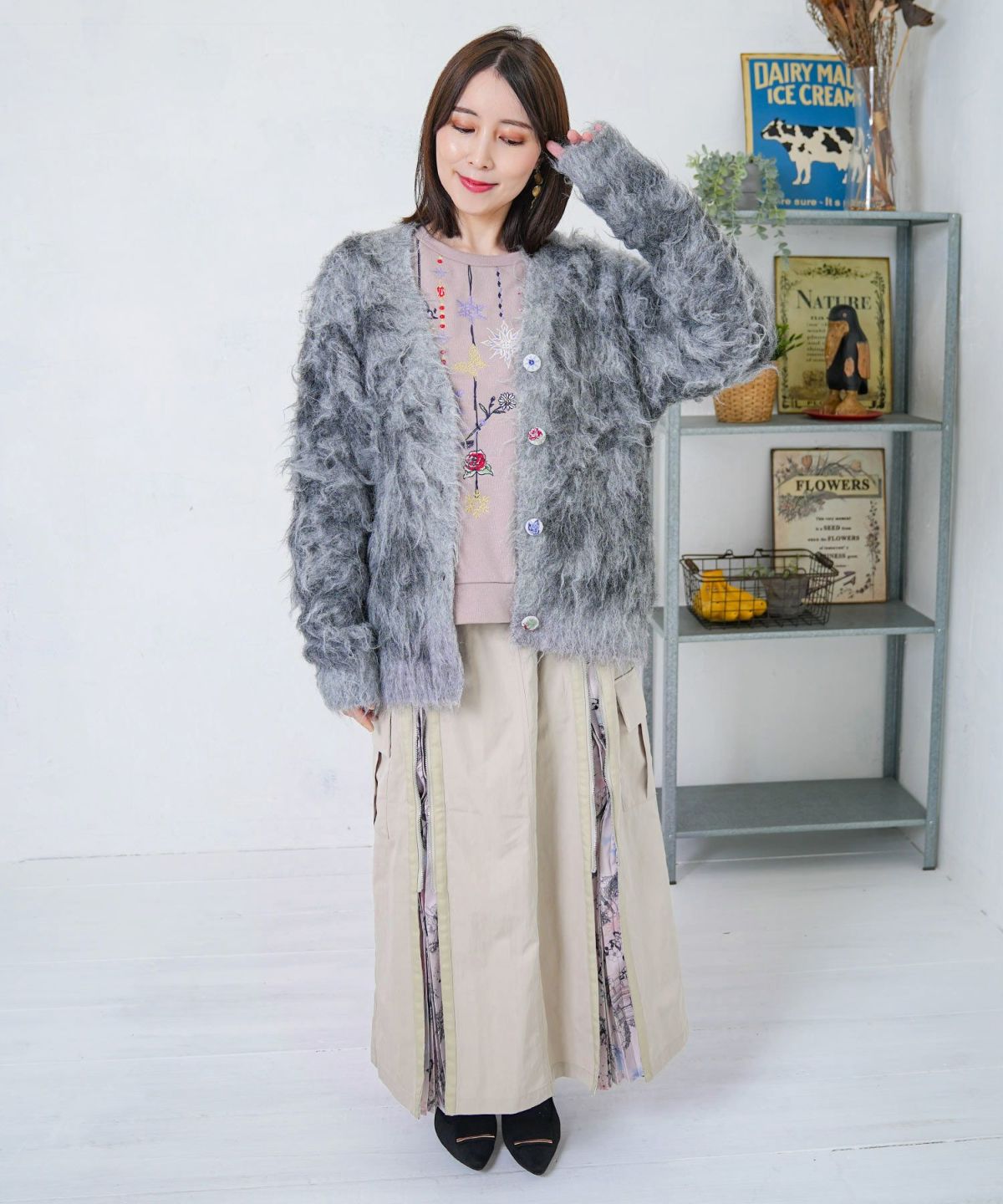 雪の結晶×星座×楽器柄 2wayカーゴスカート-15