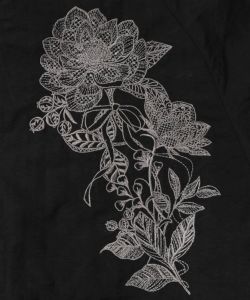 ボア襟取り外し可能 花刺繍中綿ブルゾン-11