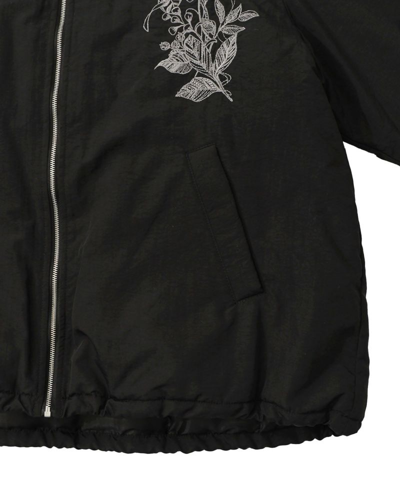 ボア襟取り外し可能 花刺繍中綿ブルゾン-27