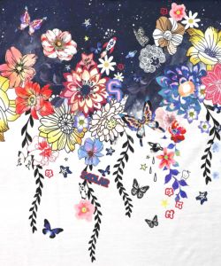 花×夜空柄ミックス裏毛チュニック-10